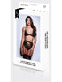 BACI 3PC LACE & MESH BRA, GARTER & PANTY SET BLACK